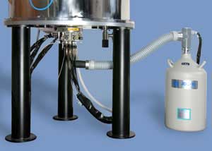 Auto-tuned probe equipped with optional 10L dewar