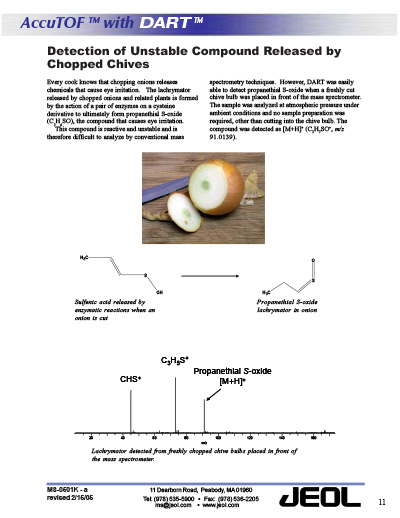 Detection of Unstable Compound Released by Chopped Chives