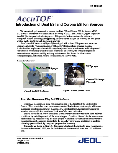 Introduction of Dual ESI and Corona ESI Ion Sources | JEOL Resources