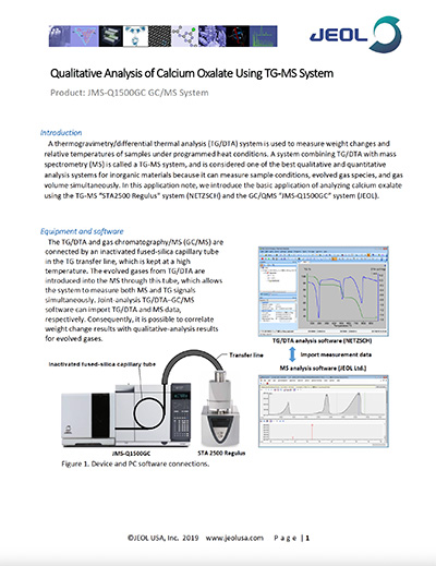 Qualitative Analysis of Calcium Oxalate Using TG-MS System