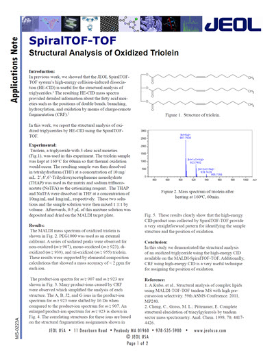 Structural Analysis of Oxidized Triolein