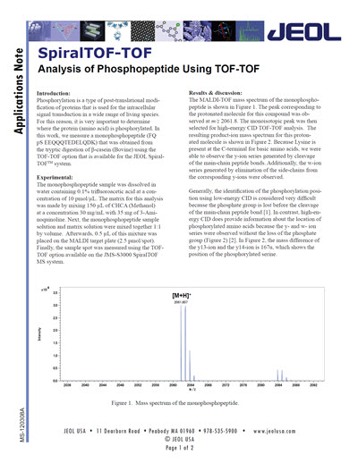 Analysis of Phosphopeptide using TOF-TOF