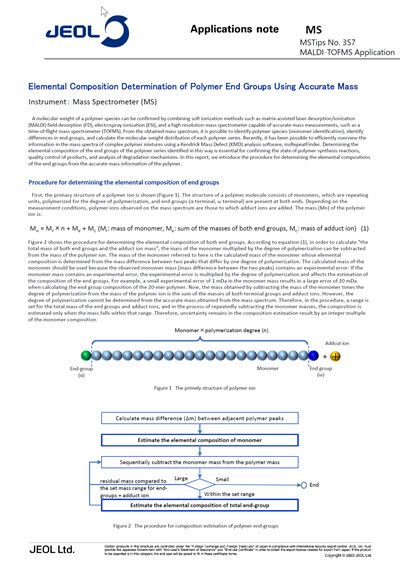 Elemental Composition Determination of Polymer End Groups Using Accurate Mass