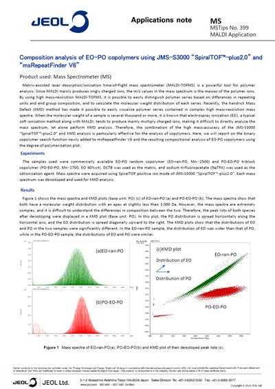 Composition analysis of EO-PO copolymers using JMS-S3000 “SpiralTOF™-plus2.0” and “msRepeatFinder V6”