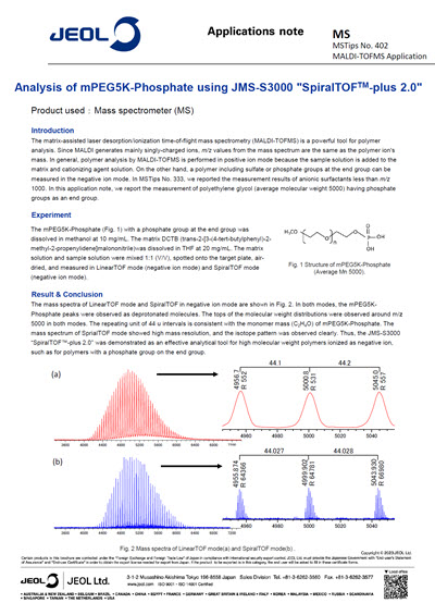 Analysis of mPEG5K-Phosphate using JMS-S3000 
