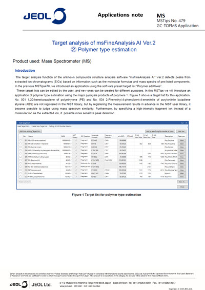Target analysis of msFineAnalysis AI Ver.2 ② Polymer type estimation
