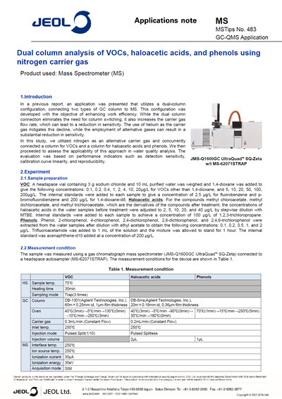 Dual column analysis of VOCs, haloacetic acids, and phenols using nitrogen carrier gas