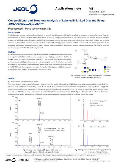 Compositional and Structural Analysis of Labeled N‑Linked Glycans Using JMS‑S3000 NewSpiralTOF™
