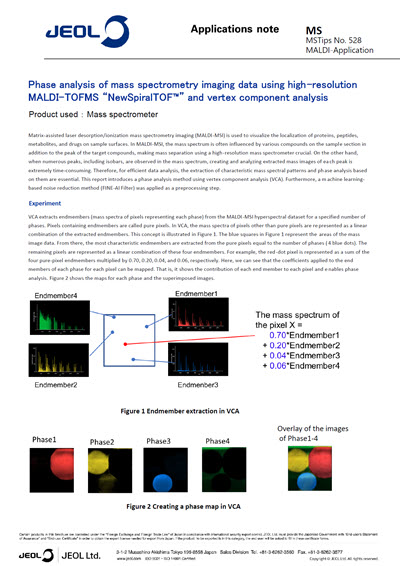 Phase analysis of mass spectrometry imaging data using high-resolution MALDI-TOFMS “NewSpiralTOF™” and vertex component analysis