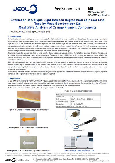 Evaluation of Oblique Light-Induced Degradation of Indoor Line Tape by Mass Spectrometry (2)