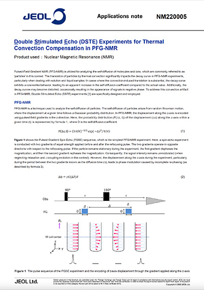 Double Stimulated Echo (DSTE) Experiments for Thermal Convection Compensation in PFG-NMR