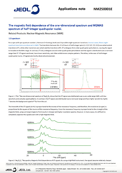 The magnetic field dependence of the one-dimensional spectrum and MQMAS spectrum of half-integer quadrupolar nuclei