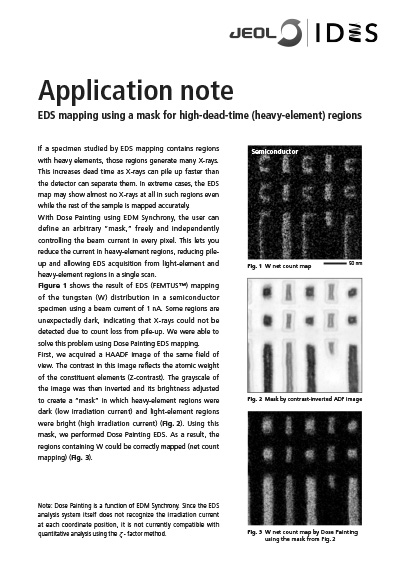 Edsfram EDS mapping using a mask for high-dead-time (heavy-element) regions ...