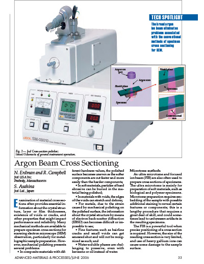 Argon Beam Cross Sectioning