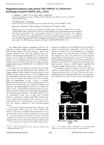 Magnetoresistance and planar Hall effects in submicron exchange-coupled NiO/Fe<sub>19</sub>Ni<sub>81</sub> wires