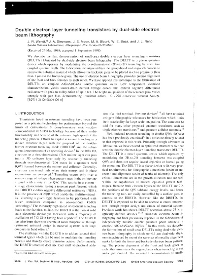 Double electron layer tunneling transistors by dual-side electron beam lithography