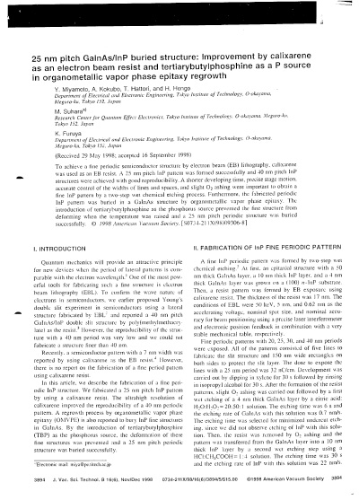 25 nm pitch GaInAs/InP buried structure: Improvement by calixarene as an electron beam resist and tertiarybutylphosphine as a P source in organometallic vapor phase epitaxy regrowth