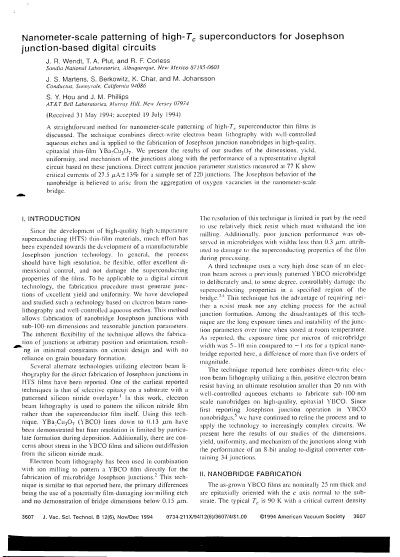 Nanometer-scale patterning of high-Tc superconductors for Josephson junction-based digital circuits