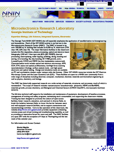 Microelectronics Research Laboratory, Georgia Institute of Technology