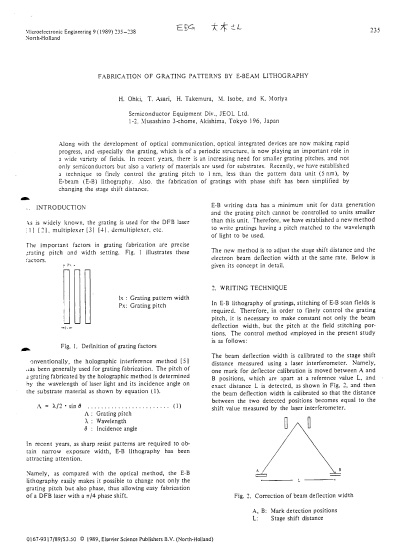 Fabrication of Grating Patterns by E-beam Lithography