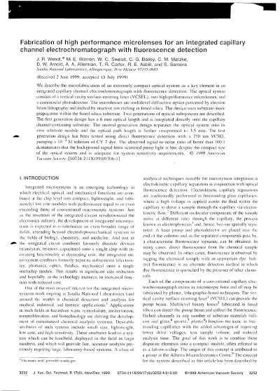 Fabrication of high performance microlenses for an integrated capillary channel electrochromatograph with fluorescence detection