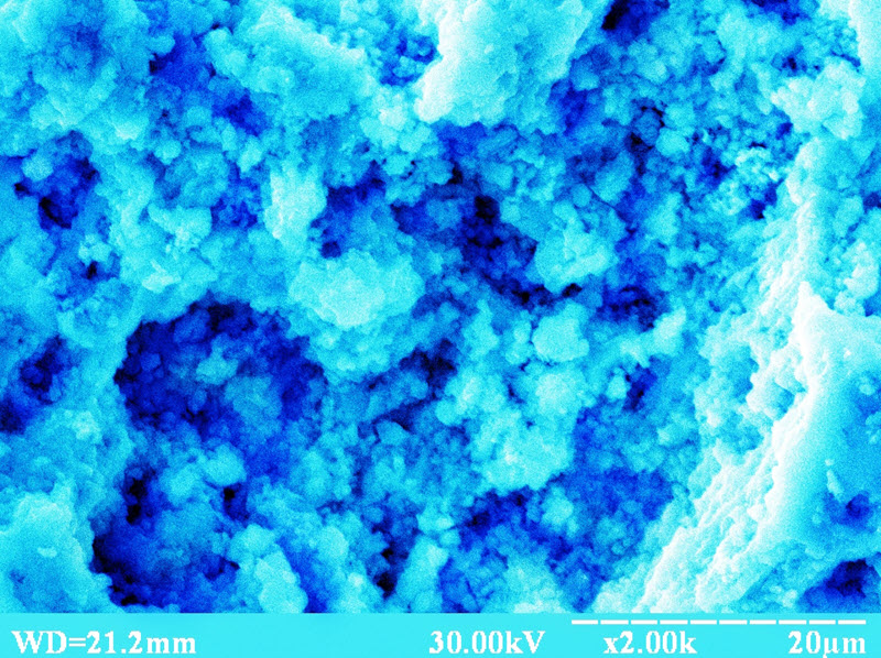 SUBJECT: The porous surface of arsenide gallium obtained by electrochemical etching; CREDIT: Sergey Simchenko, SSTehnology; METHOD/INSTRUMENT: JEOL JSM-6490