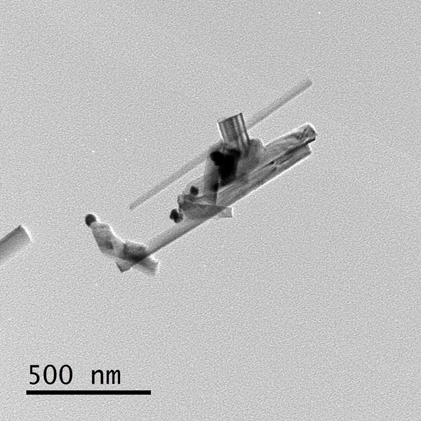 TITLE: Nano-Helicopter; SUBJECT: GaN Nanowires; CREDIT: Chih-Chiang Yang, National Chiao Tung University; METHOD/INSTRUMENT: ARM200F TEM