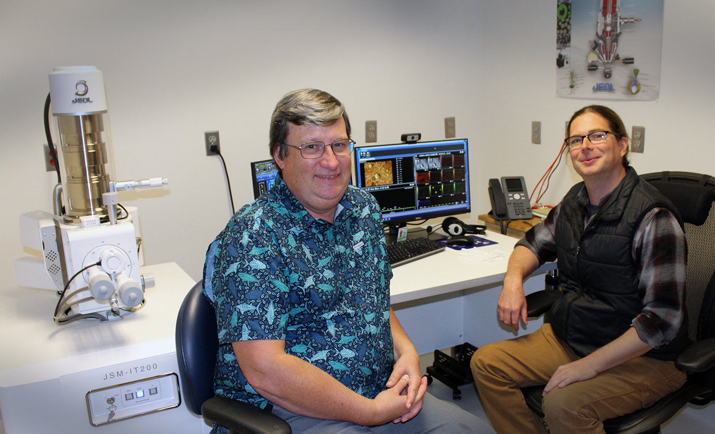 Dr. Steve Morton (left) and Andrew Shuler (right) with the IT200 at NOAA.