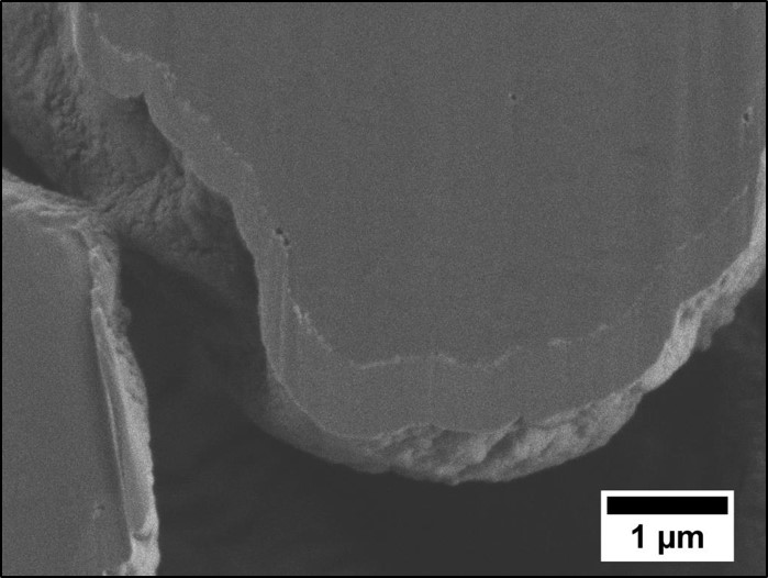 Ion milled toner particle from research into forensic applications of nanoparticles and nanoscale features