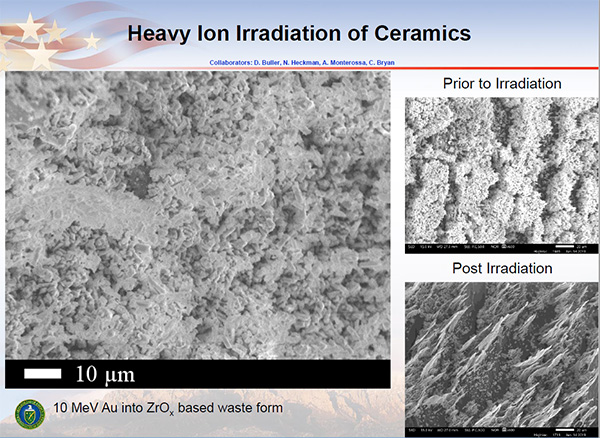 Heavy Ion Irradiation of Ceramics