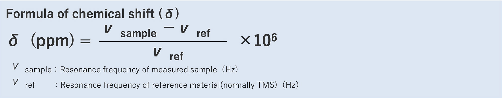 Formula of chemical shift