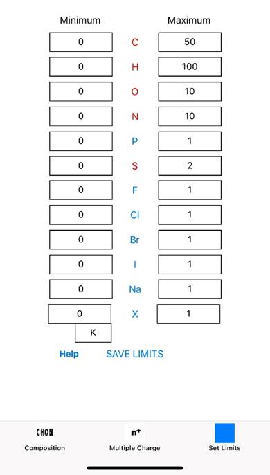 Element Limits Tab Screen Shot Element Limits Tab Screen Shot