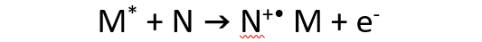 Metstable helium atoms can react with a neutral (N), such as the grid electrode, or another neutral species to form electrons through Penning ionization